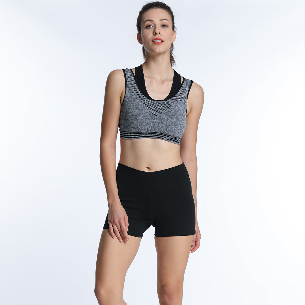 LUTFI Workout Set Sports Bra Shockproof Yoga Vest Gather Shaped