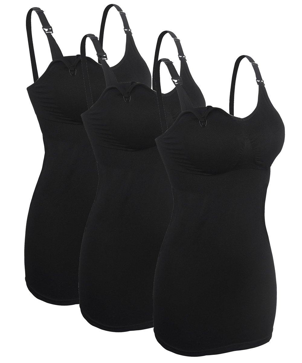 Nursing Cami Tank Tops for Breastfeeding Women Nursing Tops Maternity  Shirts, Camisoles with Built in Bra 3Pack